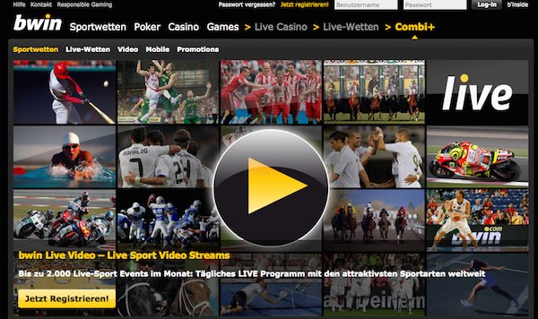 Livestreams bei Buchmacher Bwin