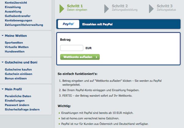 So funktioniert die bet-at-home paypal einzahlung