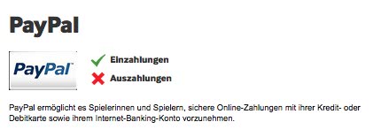 Betway Einzahlung mit PayPal Screenshot