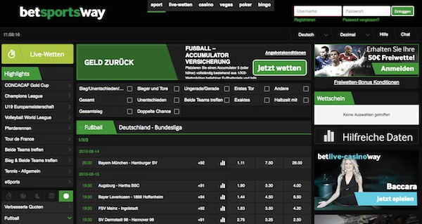 Betway Wettprogramm