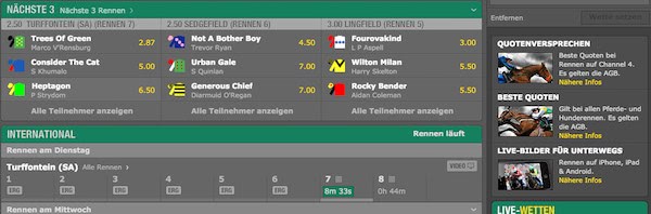 Bet365 Pferdewetten Screenshot