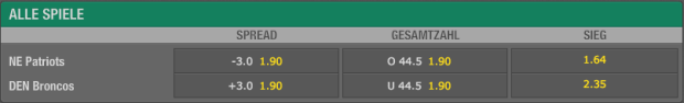 Bet365 Screenshot Denver Broncos New England Patriots