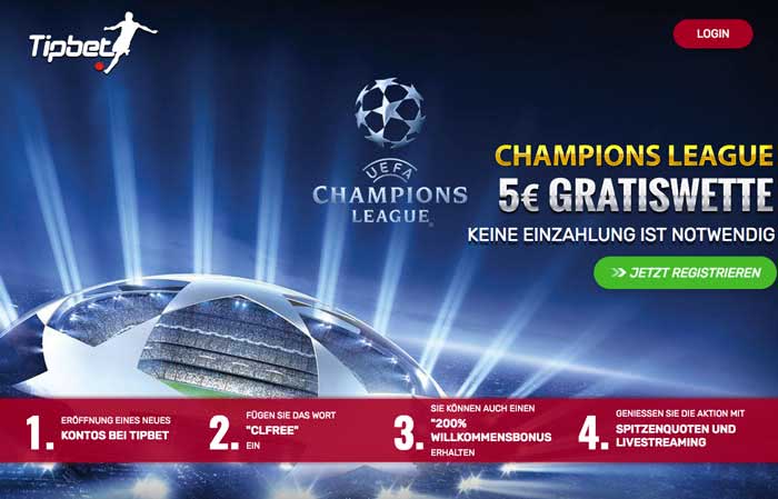 tipbet 5 euro gratiswette champions league