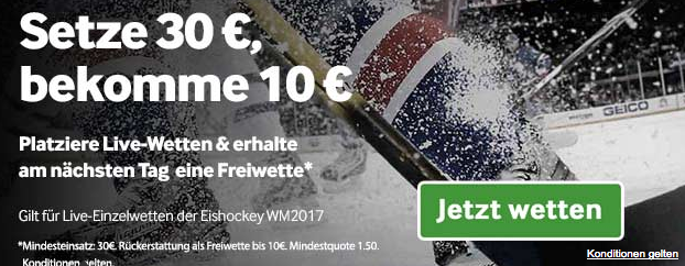 betway freiwette 10 euro für die eishockey weltmeisterschaft 2017