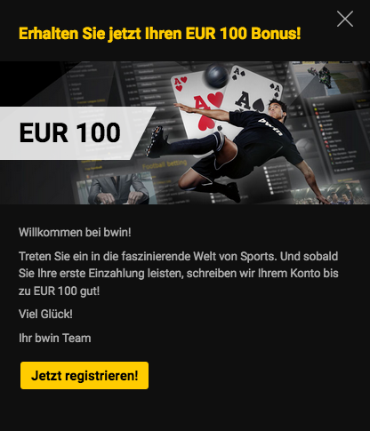 Bwin Bonus Code Neukunden - jetzt registrieren - 100 euro