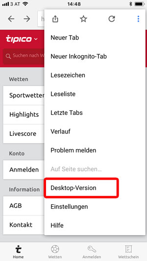 Tipico Desktop Version Fur Smartphones Wie Wechseln