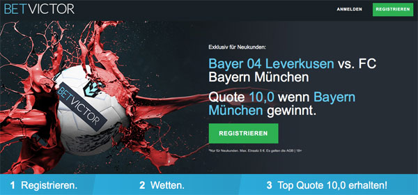 Quotenboost Betvictor Leverkusen Bayern