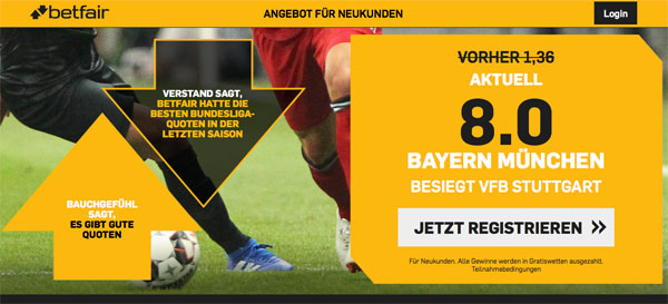 Betfair Neukunden Bonus Bayern Stuttgart
