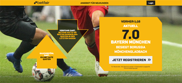 Betfair Top-Quote Bayern Gladbach