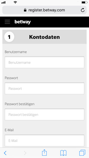 Betway Mobile Version Anmeldung