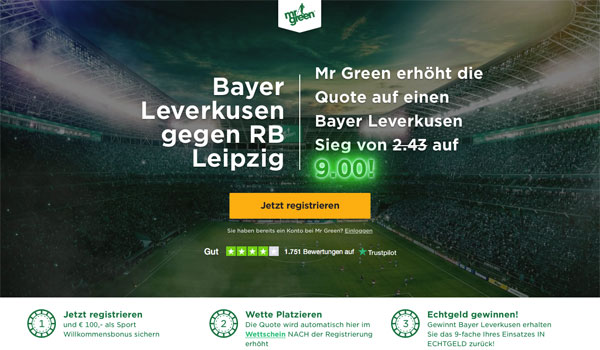 Mr Green Wette Leverkusen Leipzig