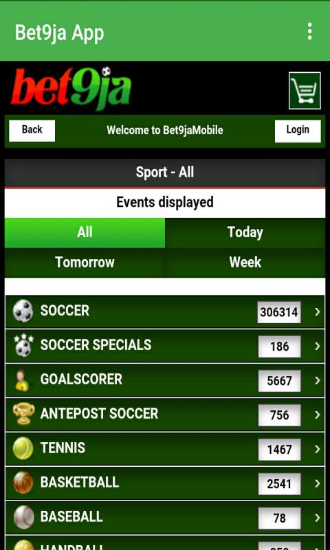 Old bet9ja mobile application