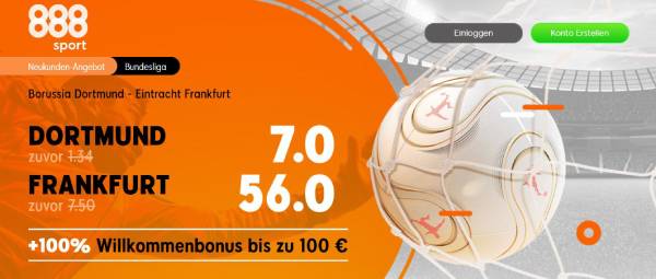 888sport Wette Dortmund gegen Frankfurt Bundesliga Quotenboost
