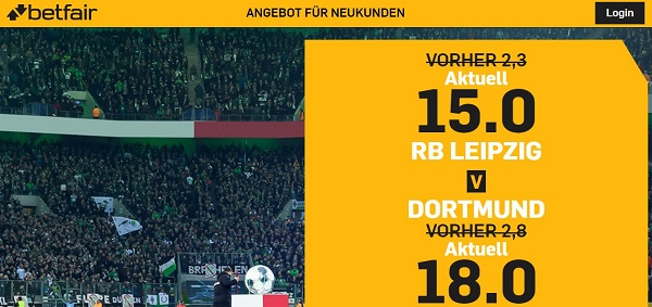 quotenboost wette bundesliga betfair leipzig dortmund