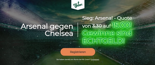 mr green quotenboost arsenal sieg chelsea fa cup
