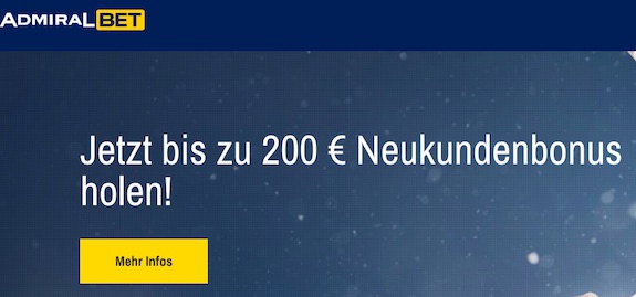 200€ Bonus bei Admiral!