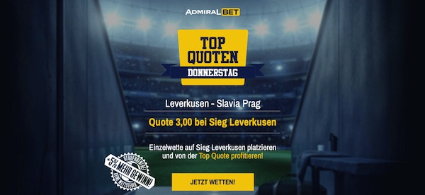 Admiral Quotenboost Leverkusen Slavia Prag