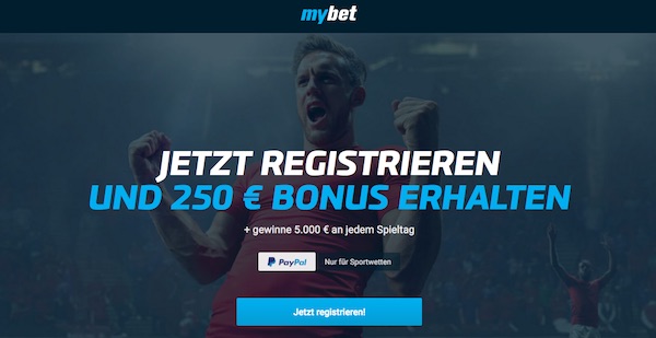 Mybet Neukundenbonus bis zu 250 Euro