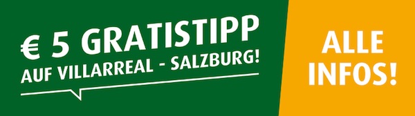 Tipp3 Gratiswetten Aktion zu Villarreal gegen Salzburg