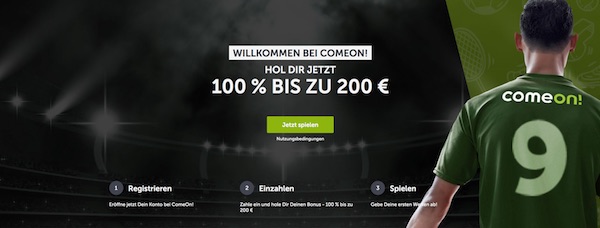 200 Euro ComeOn Neukundenbonus