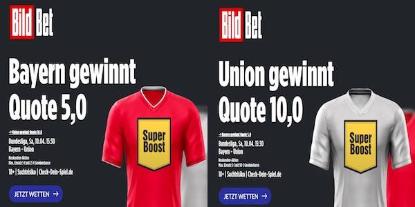 BildBet Quotenboost auf Bayern gegen Union