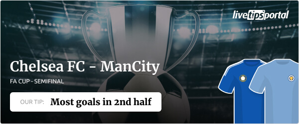 Betting tip for the FA Cup semifinal Chelsea vs Manchester City