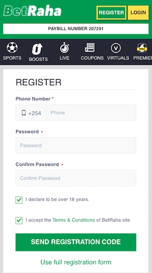 Betraha mobile registrations