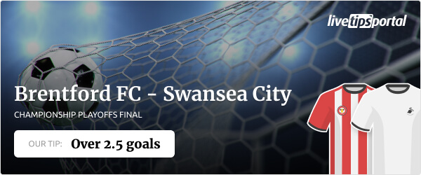 Brentford vs Swansea Championship playoffs final 21 betting tip