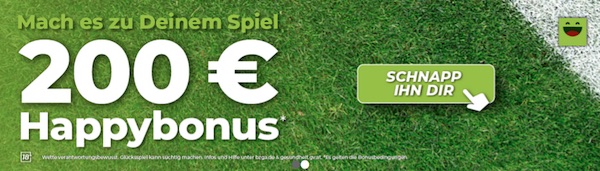 Happybet 200 Euro Bonus für Neukunden