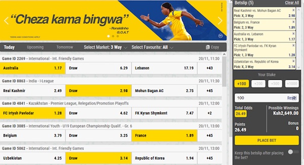 Betika betting page