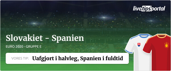 Slovakiet vs. Spanien EURO 2020 odds tip