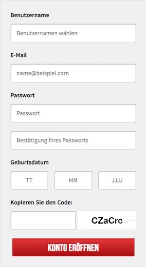 Winamax Registrierungsformular