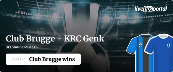 Club Brugge vs  KRC Genk Belgian Super Cup betting tip