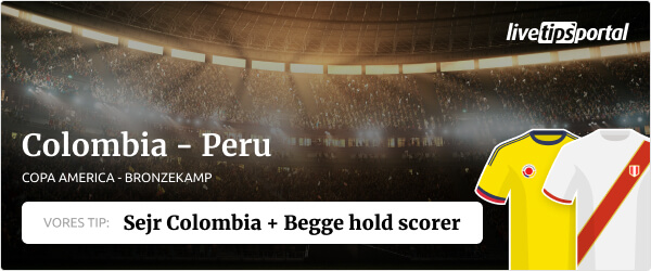 Colombia vs. Peru Copa America 2021 bronzekamp tip