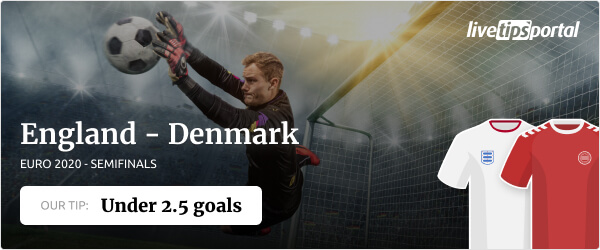 England vs Denmark EURO 2020 semifinale betting tip