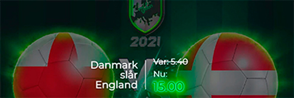 England - Danmark odds boost