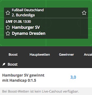 NEO.bet HSV gegen Dresden Quotenboost