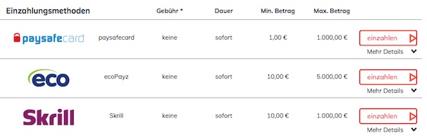 Bahigo Einzahlungsmethoden