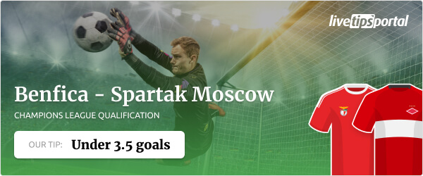 Benfica vs Spartak Moscow Champions League qualification betting tip