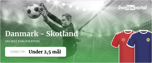 Danmark versus Skotland VM 2022 kvalifikation odds tip