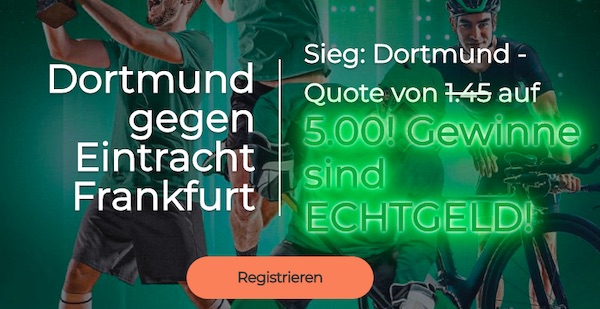 Quote 5.0 auf Dortmund besiegt Frankfurt bei Mr Green