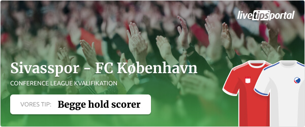 Sivasspor versus FCK Conference League kvalifikation odds tip DK