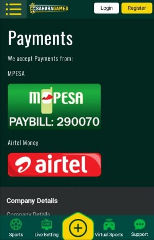 Saharagames Kenya mobile money