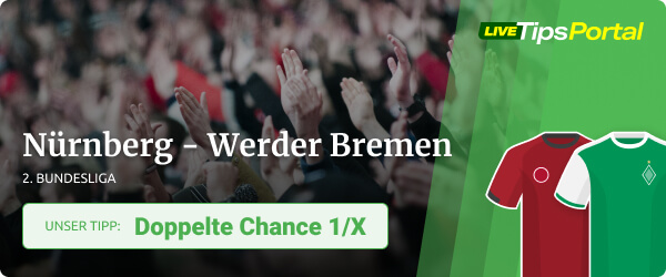 Sportwetten Tipp 1. FC Nürnberg vs. Werder Bremen in der 2. Bundesliga