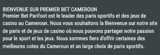 bienvenue sur premier bet cameroun