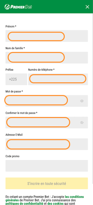 comment remplir le formulaire premier bet inscription