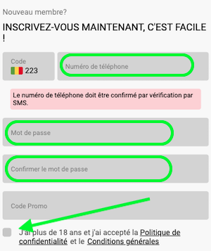 bet223 inscription etape 2