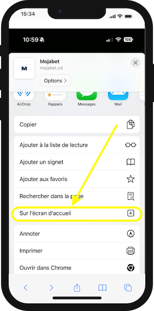mojabet mobile sur fond d ecran