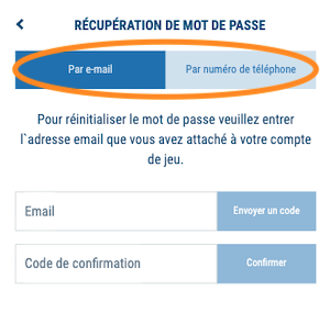 recuperer le mot de passe