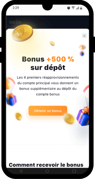 bonus 1win de bienvenue